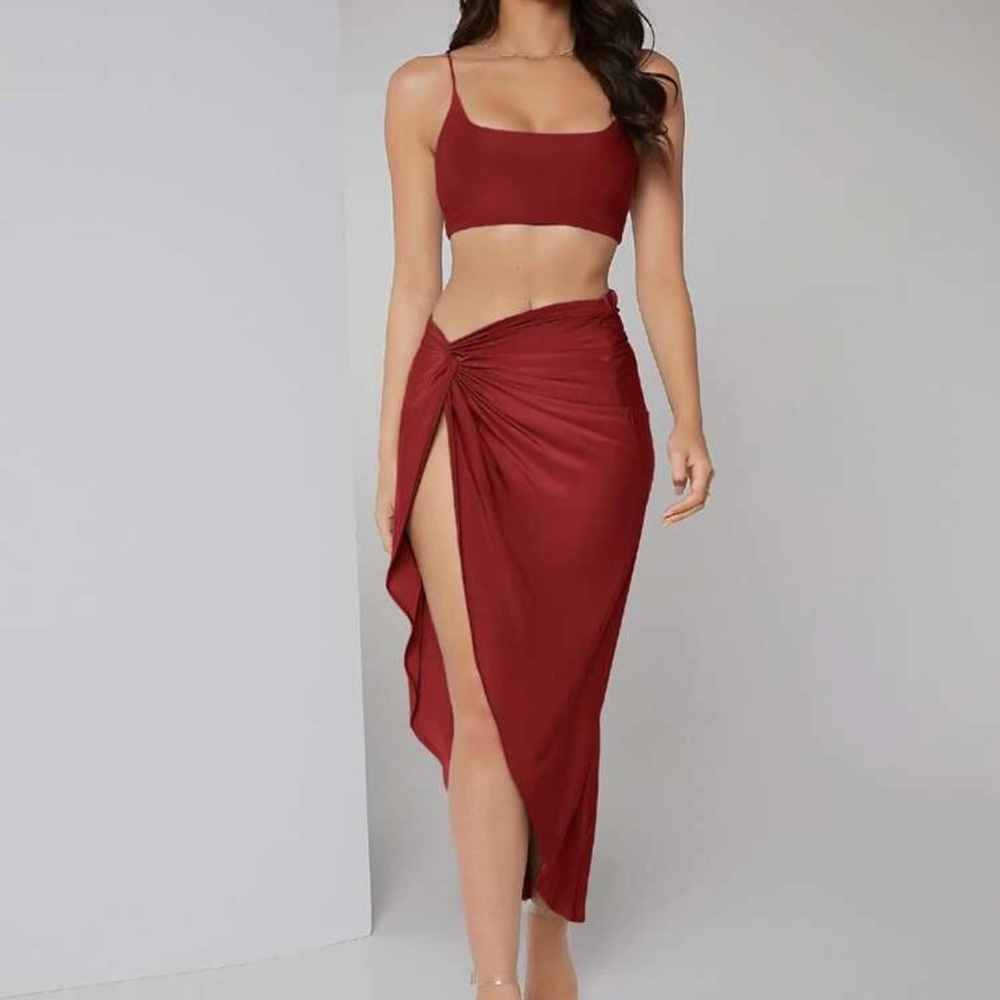 Crop Top and Long Wait Set